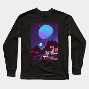 Night Out - Space Collage, Retro Futurism, Sci-Fi Long Sleeve T-Shirt